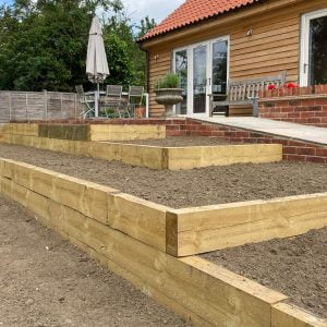 Treated Garden Sleepers - 95mm x 195mm x 2.4m