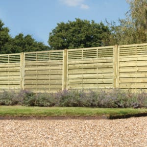 Bristol Slatted Top Green Treated Fence Panel - 1.80m x 1.80m