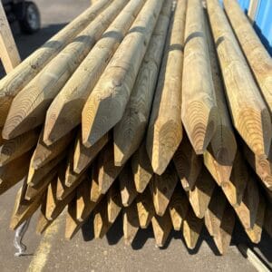 Round Pointed Timber Posts