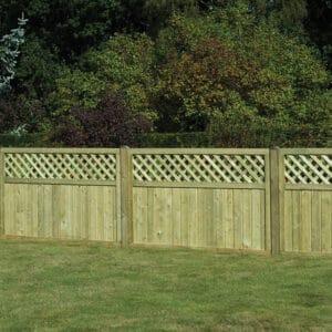 Tongue & Groove Lattice Top Fence Panel Green Treated